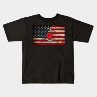 Lest we Forget with American Flag Kids T-Shirt